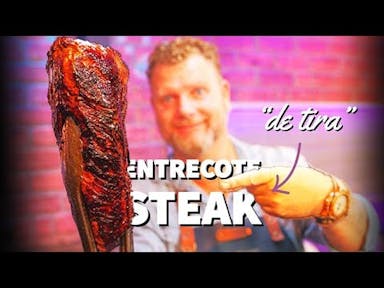 BIFE de TIRA steak van entrecote met gevulde portobello!